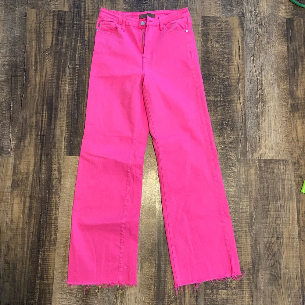 Judy Blue Hot Pink Wide Leg Jeans 💕